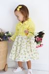 Miniğimin Cicileri Mini Çiçek Desenli Fisto Ceketli Kız Çocuk İkili Takım - Sarı