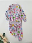 Miniğimin Cicileri Çiçek Desenli Penye Pijama Takımı - Mor