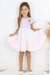 Miniğimin Cicileri Kiraz Detaylı Pamuk Koton Renkli Kız Çocuk Elbise - Lila