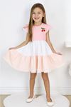 Miniğimin Cicileri Kiraz Detaylı Pamuk Koton Renkli Kız Çocuk Elbise - Mercan