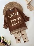 Miniğimin Cicileri Smile And Be Baskılı Unisex Takım - Kahve